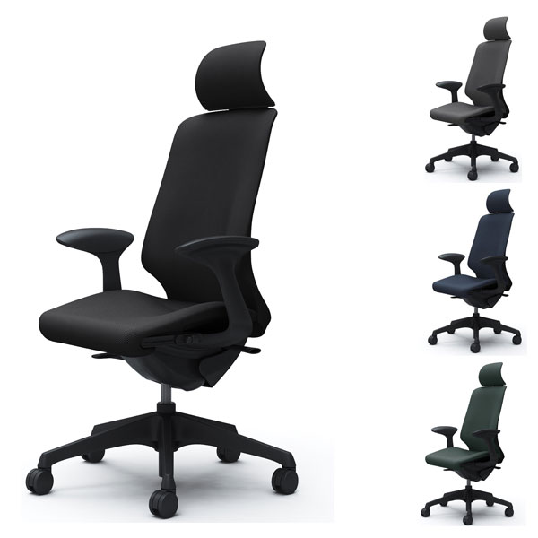『受注生産品』オカムラ オフィスチェア スフィア EXハイバック ブラックボディ 固定肘 座調節有 ノーマルナイロンキャスター リネット CT2EAA FR