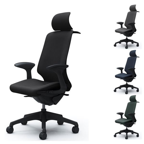 『受注生産品』オカムラ オフィスチェア スフィア EXハイバック ブラックボディ 固定肘 座調節有 ハンガー付 ノーマルナイロンキャスター リネット CT2FAA FR