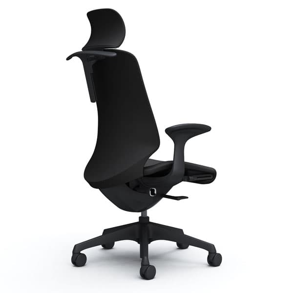『受注生産品』オカムラ オフィスチェア スフィア EXハイバック ブラックボディ 固定肘 座調節有 ハンガー付 ノーマルナイロンキャスター リネット CT2FAA FR [3]