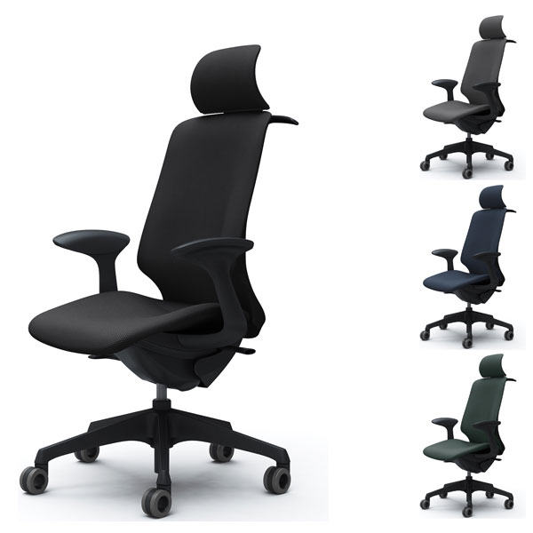 『受注生産品』オカムラ オフィスチェア スフィア EXハイバック ブラックボディ 固定肘 座調節無 ハンガー付 ホローウレタンキャスター リネット CT2HFA FR