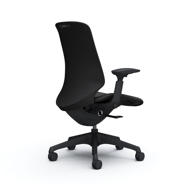 『受注生産品』オカムラ オフィスチェア スフィア ハイバック ブラックボディ 可動肘 座調節無 ノーマルナイロンキャスター リネット CT4CAA FR [3]