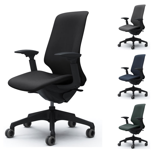 『受注生産品』オカムラ オフィスチェア スフィア ハイバック ブラックボディ 可動肘 座調節無 ホロー..