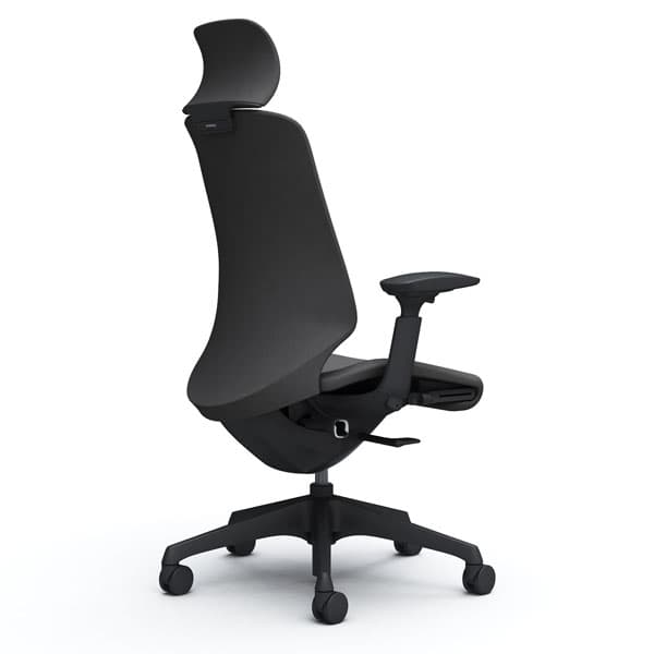 『受注生産品』オカムラ オフィスチェア スフィア EXハイバック ブラックボディ 可動肘 座調節有 ノーマルナイロンキャスター インターロック CT4EAA FX [3]