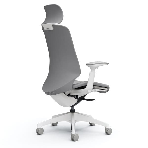 『受注生産品』オカムラ オフィスチェア スフィア EXハイバック ホワイトボディ 可動肘 座調節有 ノーマルナイロンキャスター リネット CT4EAC FR [3]