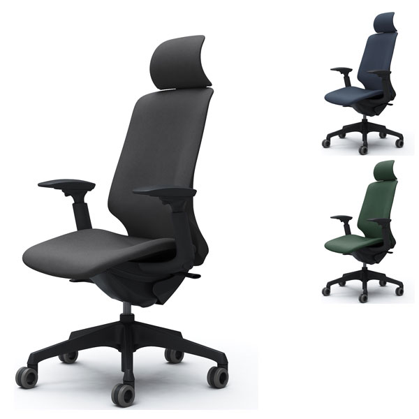 『受注生産品』オカムラ オフィスチェア スフィア EXハイバック ブラックボディ 可動肘 座調節無 ホロ..