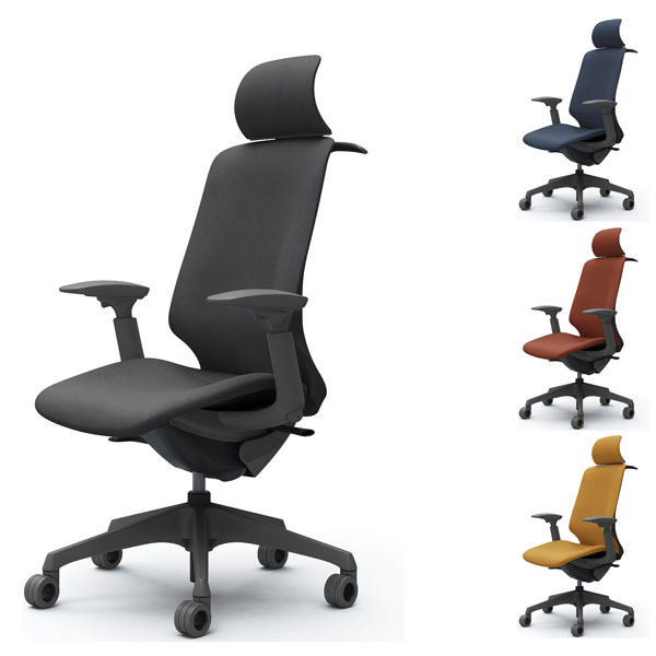 ■ 商品スペック現代のワークスタイルとあなたの身体にフィットするオフィスチェア「Spher(スフィア)」。座るだけで体格にあわせて背もたれと座面が身体を包み込むように変形し、自然と身体にフィットします。座面右下のレバーにより座面の高さ調節が可能です。(ストローク100mm)■3Dフィジカルフィットシェルしなやかさと強度を兼ね備えたインナーシェルを背もたれと座面に使用しています。独自のスリットにより体格に合わせて自然とシェルが変形し、身体をやさしく包み込みます。■異硬度クッション硬さの異なる3種類のウレタンを一体で成型しました。座面の前方は太ももを圧迫しないように柔らかく、後方にはお尻をしっかりサポートする硬めのクッションを採用しました。■アンクルチルトリクライニング背と座がシンクロしてスライドするアンクルチルトリクライニング。リクライニングした時にも太ももなどを圧迫することなく、自然な姿勢をサポートします。(リクライニング角度20度)■アジャストアーム(4Dアーム)肘パッド部の上下、角度、前後の動きに加えて左右方向の調節が可能です。上下は100mm、角度は内側20度、外側10度、前後は40mm、左右は片側25mmずつ可動します。サイズW660〜710×D570×H1140〜1240(SH415〜515)mm脚外径：Φ700mm重量材質背座インナーシェル・肘・脚・ハンガー：樹脂成型品支基：スチールキャスター：Φ65ウレタンキャスター機能アンクルチルトリクライニング座面高さ調節形態完成品備考シリーズ名：Spher(スフィア)座面奥行調節無、ハンガー付、グリーン購入法適合品※ルート配送の為、時間指定はできません。※受注生産品の為、ご注文のキャンセルは承れませんので十分ご注意ください。※お客様都合による返品・交換はお受けしておりません。※イメージ画像のその他の家具・小物は付属しておりません。※商品は原則、1階(軒先)または車上渡しとなります。【検索キーワード】GG2145 G17447 G17448 G17449 G17450 CT4HFE FXW0 FXW4 FXW6 FXW7 オカムラ 岡村 OKAMURA スフィア Spher SPHER EXハイバック EXハイ エクストラハイバック ダークグレーボディ 可動肘 肘付き アジャストアーム 4Dアーム 座調節無 座面奥行調節無 ハンガー付 ハンガー ホローウレタンキャスター ウレタンキャスター ホローキャスター インターロック ファブリック ダークグレー インディゴ テラコッタ イエロー リクライニング オフィスチェア オフィス 家具 オフィス家具 チェア 椅子 いす イス テレワーク 在宅 リモートワーク SOHO 在宅勤務 リモート 20220809新商品スフィア