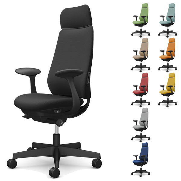 【ポイント10倍】オカムラ チェア ポータム エクストラスタンダードバック ブラックフレーム 背クッション ランバーサポート有 固定肘 ウレタンキャスター プレーン CF27ZS FSF/G