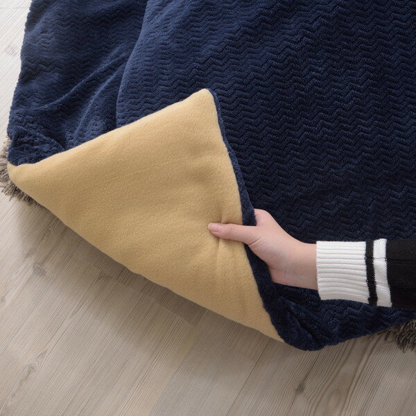 東谷 薄掛こたつ布団 正方形 W190×D190cm ネイビー KK-163NV [3]
