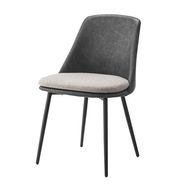 東谷 アファブル チェア ダークグレー PC-362DGY [ ダイニング ダイニングチェア リビング テレワーク 巣ごもり 北欧 おしゃれ レザー ファブリック ] [2]