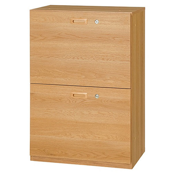 東馬 TML 木製収納棚 引出し2段 ナチュラル tohma 収納家具 引出し 木製 収納 鍵付 家具