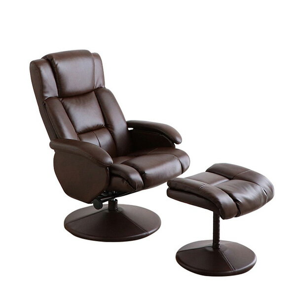 東馬 デンバー パーソナルチェア ブラウン 家具 チェア 椅子 書斎 リラックス オットマン付『代引不可』『送料無料（一部地域除く）』