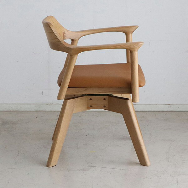 東馬 回転チェア ナチュラル YT-010 家具 チェア 椅子 木製チェア リビング ダイニング [2]