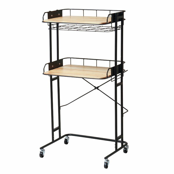 Rakuten - 弘益 BY CAGE キッチンラック W620×D460×H1210mm ブラック BCKR-620(BK)[ ビーワイケージ 収納 キッチン ラック レンジ台 シンプル ]