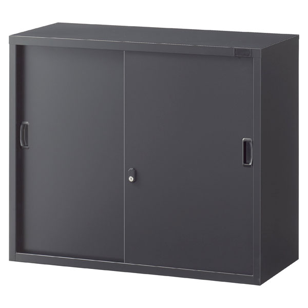Rakuten - 生興 ASKシリーズ 引戸書庫 ブラック 上置用 W880×D400×H750mm ASK-32S[ オフィス家具 収納 収納家具 書庫 スチール書庫 ]