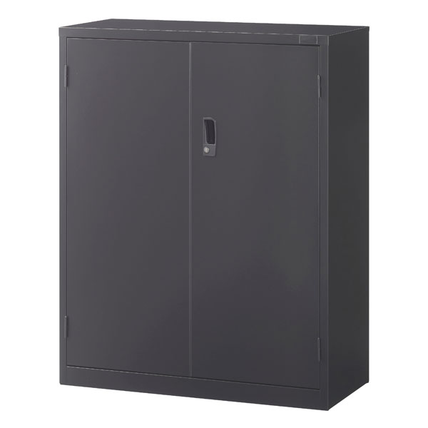 Rakuten - 生興 ASKシリーズ 両開き書庫 ブラック 下置用 W880×D400×H1110mm ASK-34H[ オフィス家具 収納 収納家具 書庫 スチール書庫 ]