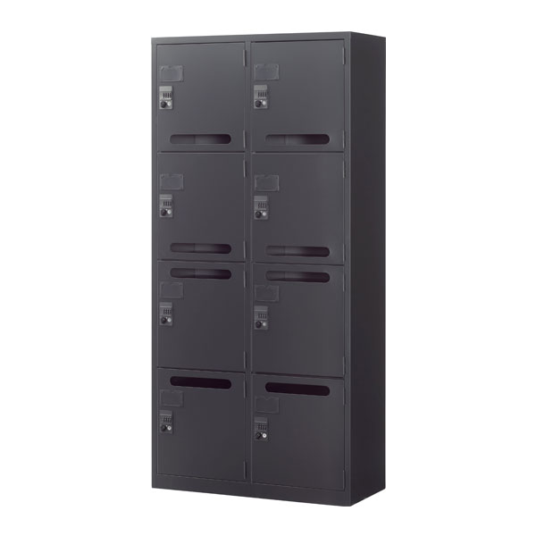 Rakuten - 生興 ASKシリーズ 8人用メールボックス ブラック 下置用 W880×D400×H1860mm ASK-36M8[ オフィス家具 収納 収納家具 書庫 スチール書庫 ]