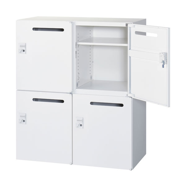 Rakuten - 生興 クウォール 4人用メールボックス ダイヤル錠 下置用 W900×D400×H1050mm RW4-N410P-D2[ オフィス家具 収納 収納家具 ]