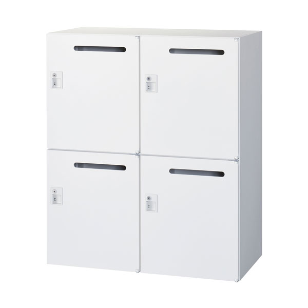 乐天商城 - 生興 クウォール 4人用メールボックス シリンダー錠 下置用 W900×D400×H1050mm RW4-N410P-S2[ オフィス家具 収納 収納家具 ]