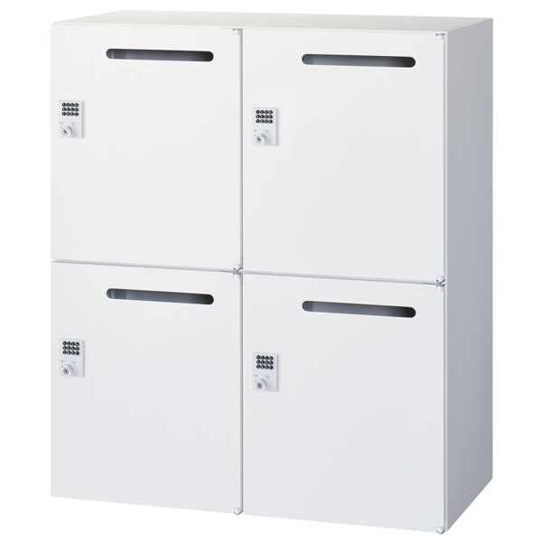 乐天商城 - 【受注生産品】生興 クウォール 4人用メールボックス ボタン錠 下置用 W900×D450×H1050mm RW45-N410P-B[ オフィス家具 収納 収納家具 ]