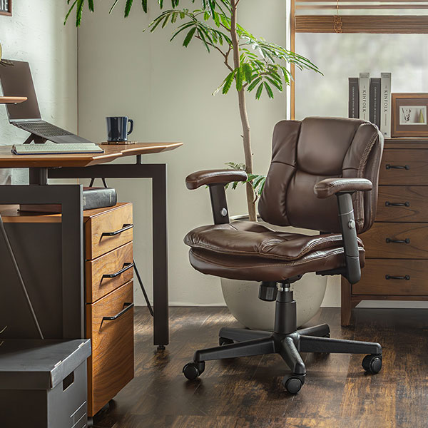 オフィスチェア バナー レザーブラウン BNR 東馬 [3]