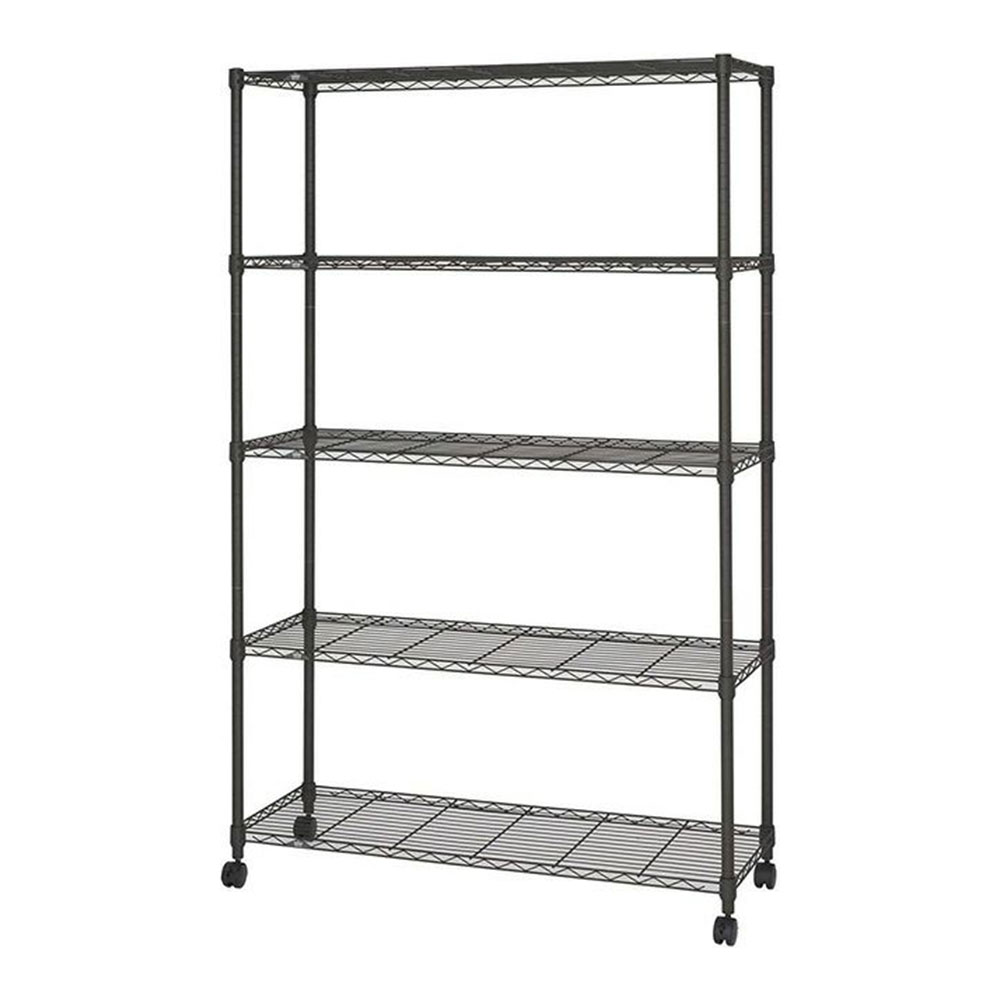 Rakuten - ルミナス ノワール スチールラック 5段 幅110cm ブラック 黒 ラック スチールシェルフ 棚 収納ラック メタルラック おしゃれ 頑丈 NO1118-5