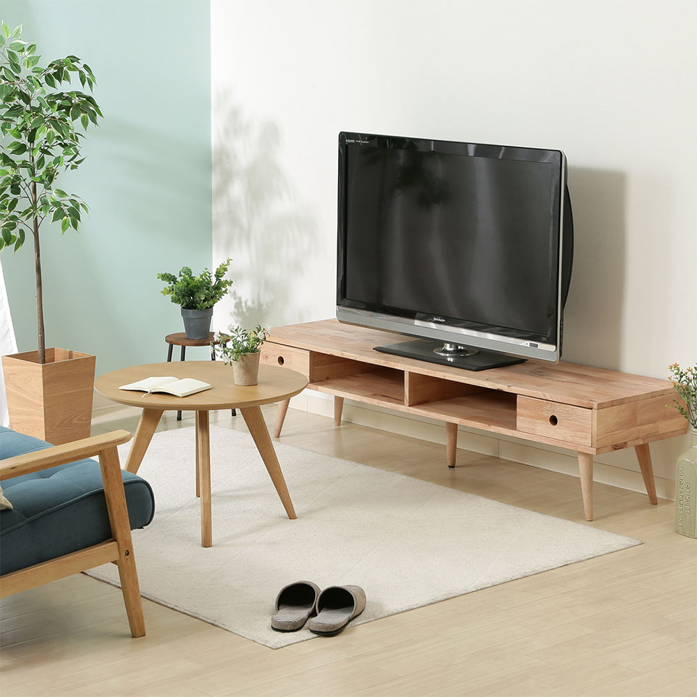 Rakuten - テレビ台 ローボード 幅150cm 天然木 ナチュラル 50インチ対応 耐荷重30kg TVボード 北欧 おしゃれ