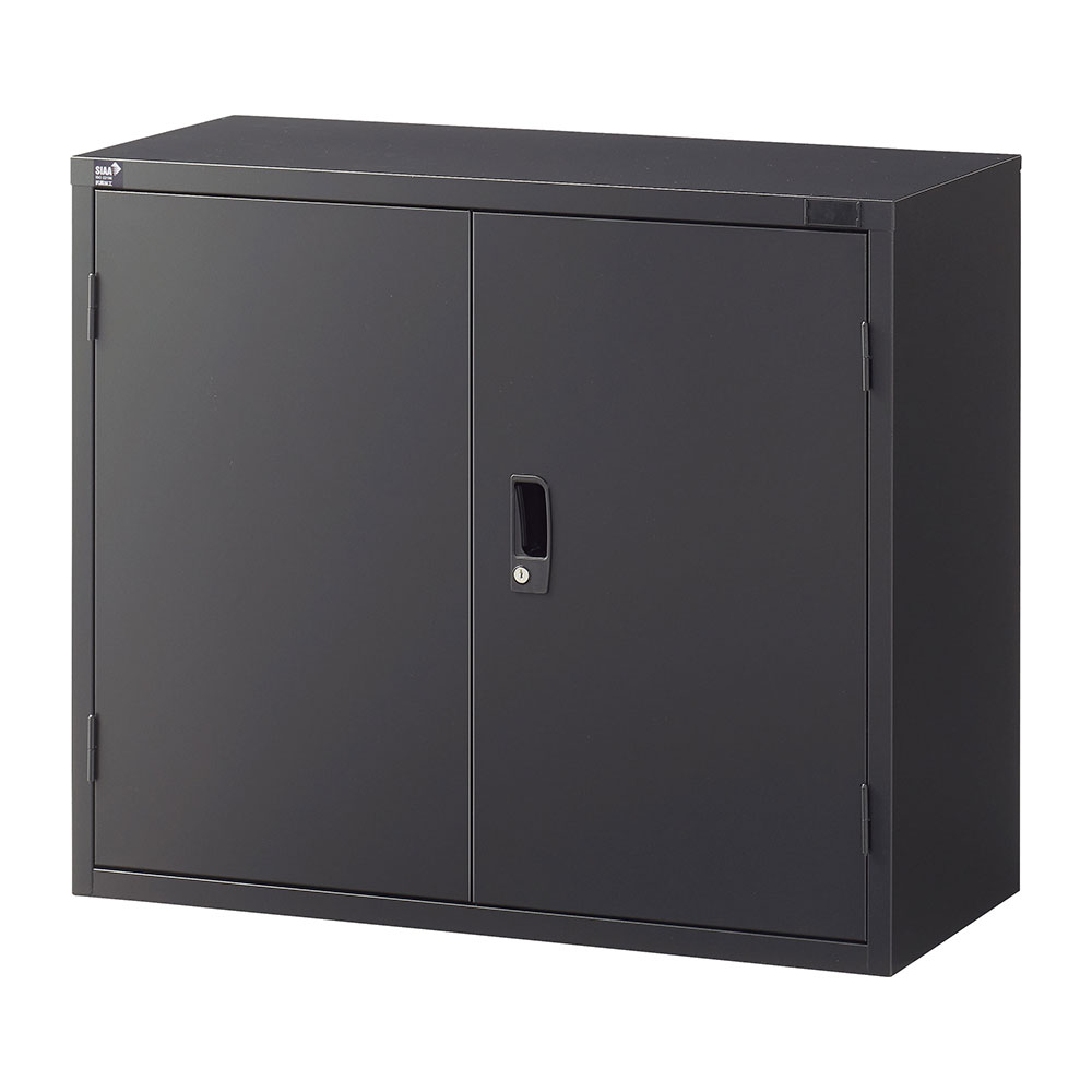Rakuten - 書庫 ALZシリーズ 両開き書庫 H750mm ブラック ALZK-H32 スチール書庫 A4 黒 上品 おしゃれ 日本製 国産 完成品 生興