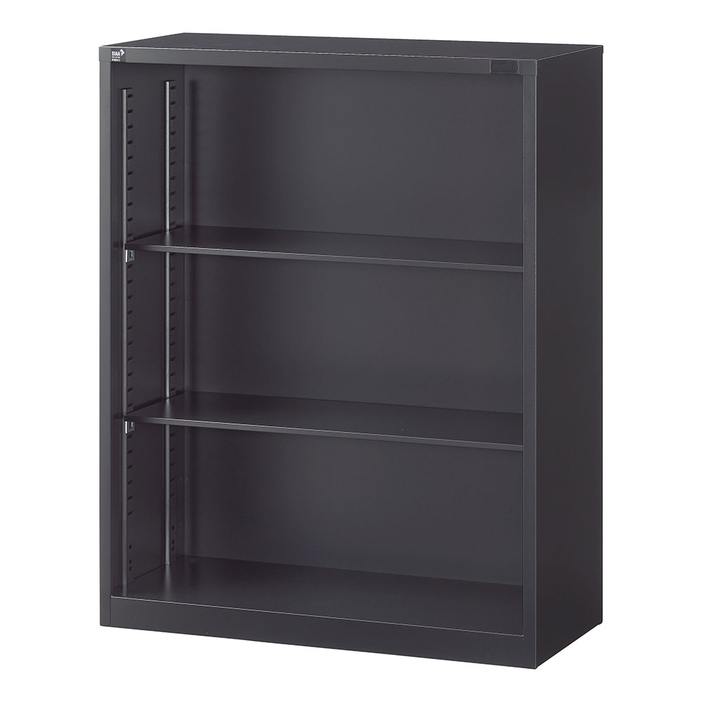 Rakuten - 書庫 ALZシリーズ オープン書庫 H1110mm ブラック ALZK-K34 スチール書庫 A4 黒 上品 おしゃれ 日本製 国産 完成品 生興