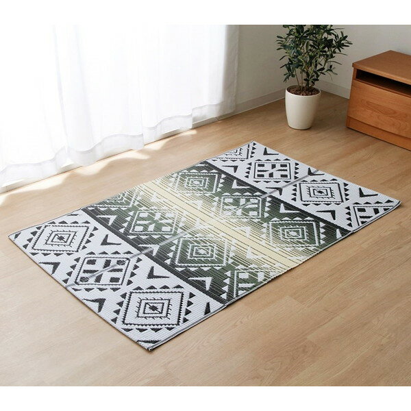 Rakuten - イケヒコ ワンダ アウトドア PPラグ レジャーシート エスニック 約87×140cm モノトーン(グレー) WND87140