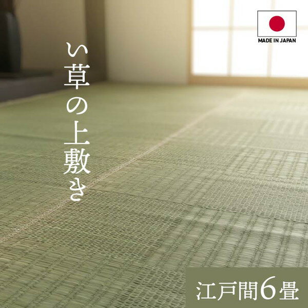 Wool - イケヒコ グラッセ い草上敷き 純国産 格子柄 江戸間6畳(約261×352cm) WEED01ed