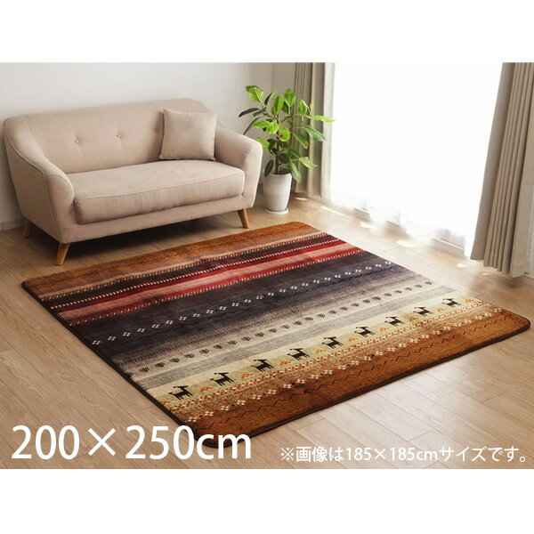Character Pattern - イケヒコ DXラディ ラグ ギャッベ柄 ホットカーペット対応 長方形 200×250cm ミックス DRD250
