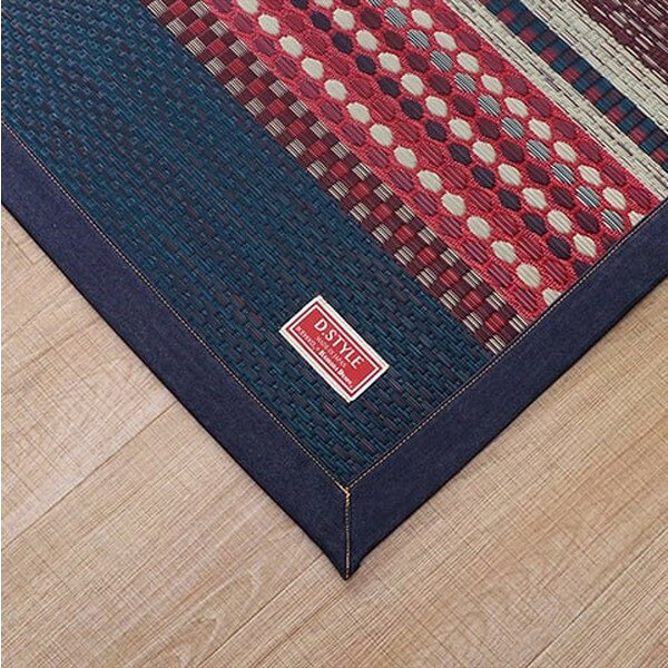 イケヒコ 純国産 い草カーペット DXデニムラルフ 約140×200cm ブルー [ 国産 エスニック調 い草 ラグ カーペット ] [2]