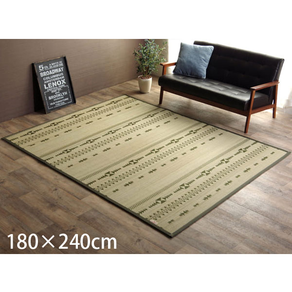 Rakuten - イケヒコ 竹カーペット DXジャガード 約180×240cm カーキ [ 竹ひご 竹 カーペット バンブーラグ シンプル サスティナブル ]