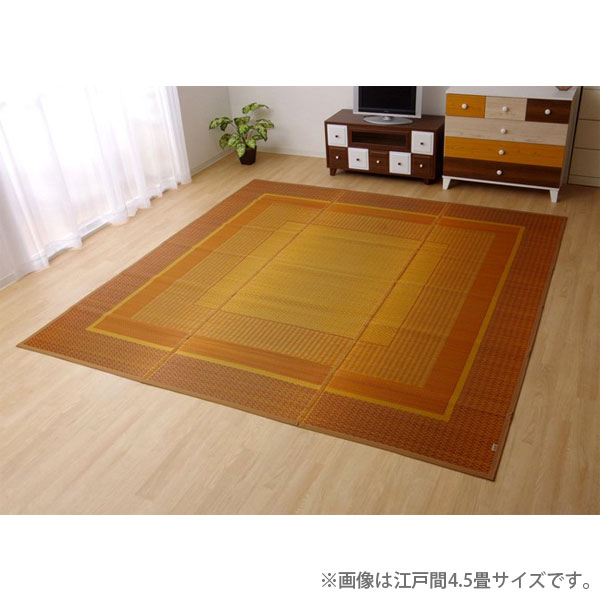 Rakuten - イケヒコ ランクス い草 花ござカーペット 江戸間3畳 (174×261cm) ベージュ 敷物 カーペット い草カーペット 和モダン モダン 日本製