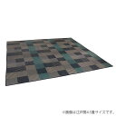 イケヒコ 京刺子 い草 花ござカーペット 江戸間4.5畳 (261×261cm) ブルー 敷物 カーペット い草 パッチワーク風 モダン 日本製(3)