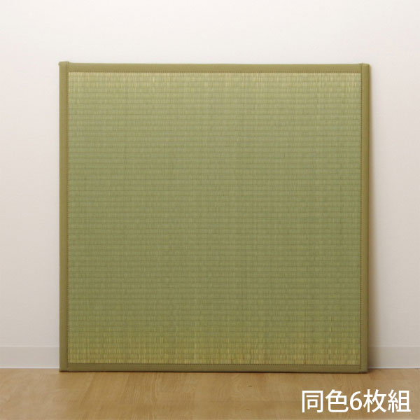 乐天商城 - イケヒコ い草 ユニット畳 半畳サイズ 82×82cm 6枚組 ナチュラル 敷物 畳 たたみ 置き畳 和風 連結 軽量 日本製