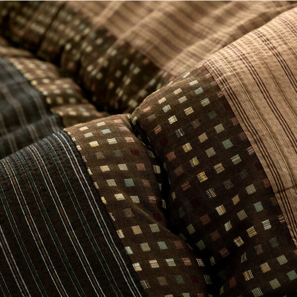 イケヒコ ゆかり こたつ布団 掛敷セット しじら織り 長方形 205×345cm ブラウン YKRS205345 [ こたつ 掛け布団 厚掛け こたつ敷き ラグ セット 日本製 ] [2]