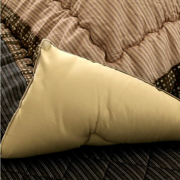 イケヒコ ゆかり こたつ布団 掛敷セット しじら織り 長方形 205×345cm ブラウン YKRS205345 [ こたつ 掛け布団 厚掛け こたつ敷き ラグ セット 日本製 ] [3]