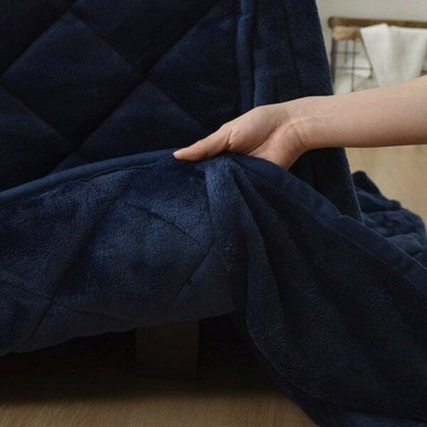 イケヒコ Hフラン こたつ布団 ハイタイプ 正方形 235×235cm ネイビー HFR235235 [ こたつ 省スペース 高脚用 シンプル 洗える ] [3]