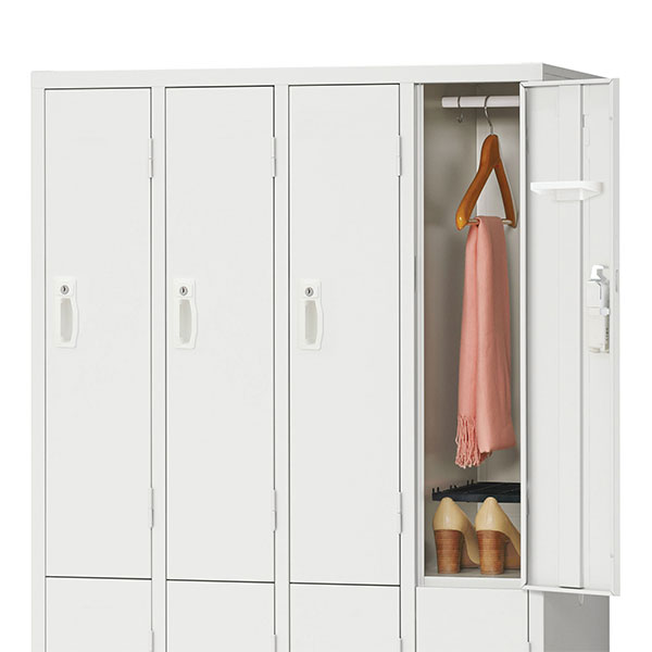 スチールロッカー 8人用 4列2段 鍵付き ホワイト AKL-W8 幅900 奥行515 高さ1790mm