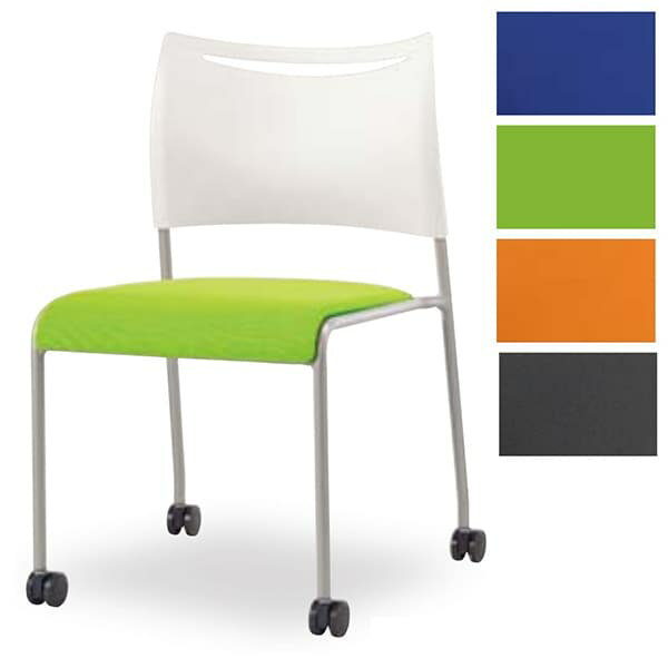 アイリスチトセ ミーティングチェア スタッキングチェア 布張り 塗装キャスタータイプ LTS-4C-F [会議イス 学校 体育館 公民館 チェア いす 椅子 集会場 業務用 会議用椅子 会議椅子 会議室 オフィス家具 スタッキングチェア]