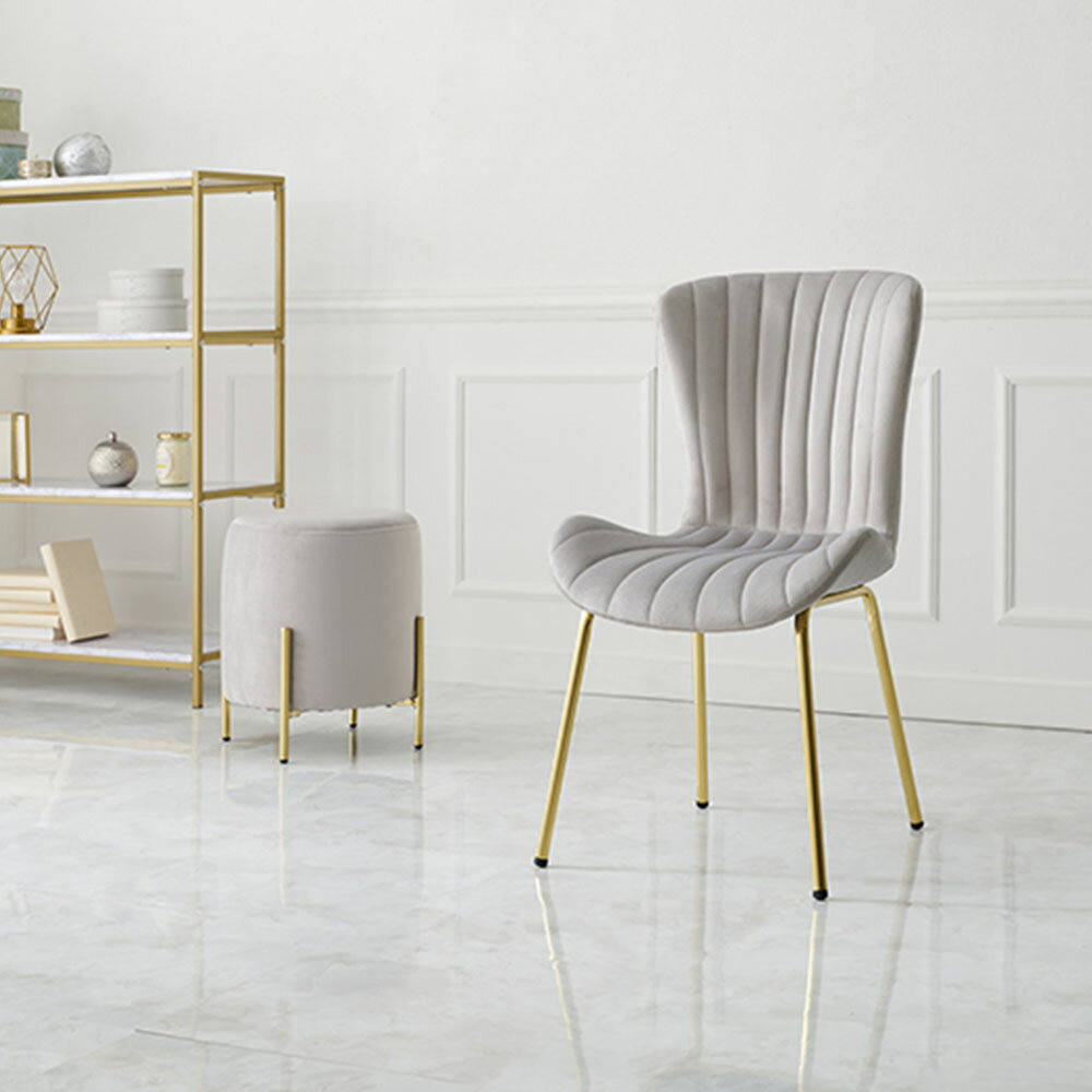 チェア ライトグレー LC-4763LGY 萩原