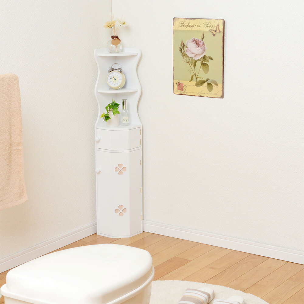 トイレラック 収納 トイレ棚 スリム 縦型 ペーパー収納 ホワイト MTR-7005WH 萩原