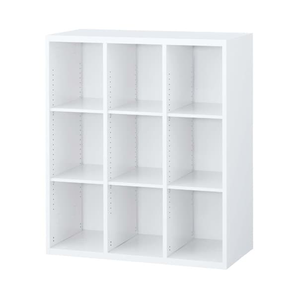 Rakuten - 生興 クウォール システム収納庫3列オープン書庫 W900×D450×H1050 RW45-310K【下置の場合、別売ベース必須】[ スチール書庫 収納家具 オフィス家具 事務所 書棚 収納 オフィス収納 書庫 オープン書庫 ]