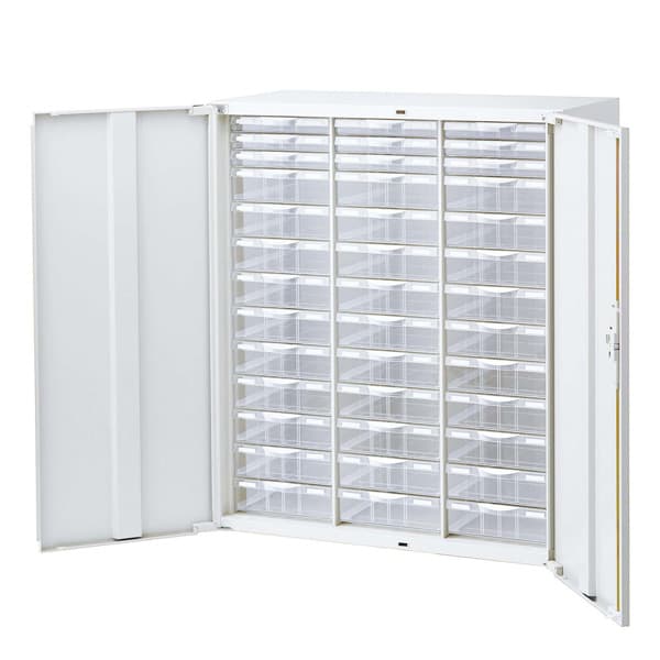 Rakuten - 生興 クウォール システム収納庫扉付プラスチックキャビネットW900×D450×H1050 RW45-N10HC39【別売ベース必須】[ 収納家具 整理ケース オフィス家具 オフィス用 オフィス用品 オフィス収納 ]