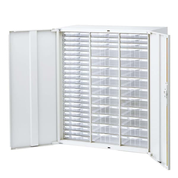 生興 クウォール システム収納庫扉付プラスチックキャビネットW900×D450×H1050 RW45-N10HC49【別売ベー..