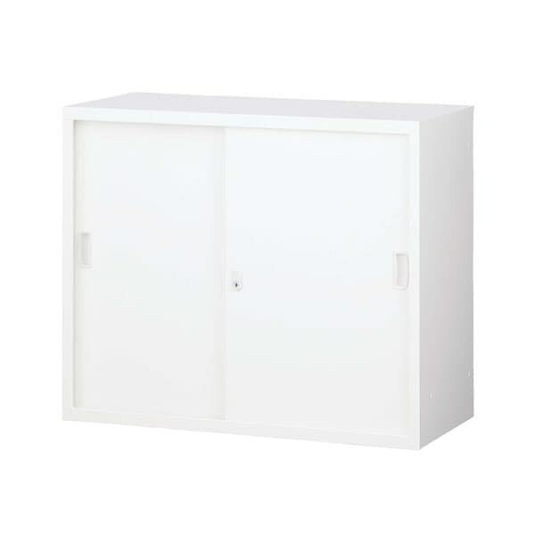 生興 ニュースタンダード書庫 A4対応書庫 ANWシリーズ(ホワイト) 上置き用 スチール引戸書庫 W880×D400×H730 ANW-32S [書庫 引戸書庫 引き違い書庫 スチール書庫 収納家具 オフィス家具 事務所 書棚 本棚 収納 オフィス収納 業務用]