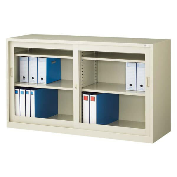 Rakuten - 生興 奥深書庫 ガラス戸引違書庫(D515) W1515×D515×H880 G-535SG [書庫 スチール書庫 収納家具 壁面収納 壁面家具 引戸書庫 引き違い書庫 オフィス家具 事務所 キャビネット 書棚 本棚 シェルフ 収納 オフィス収納 業務用]