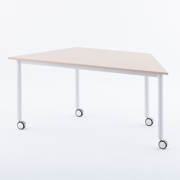 折畳テーブル フライト式テーブル オフィステーブル 幅180cm 奥行75cm ソフトエッジ巻 メラミン化粧板 木目 茶 NS-0757