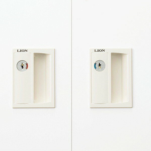 ライオン事務器 ロッカー Locana(ロカーナ) 2人用 内筒交換錠 W900×D515×H1790mm ホワイト LOC-A21-02WK